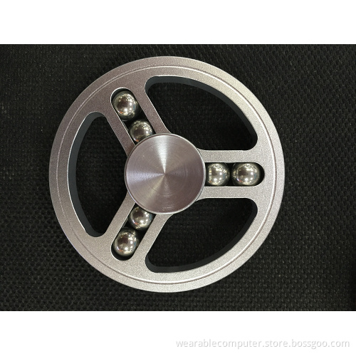 Newest hand spinner toy aluminum alloy fidget spinner with round beading finger tri spinner gyro